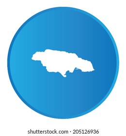 3D button with the outline of the country of Jamaica