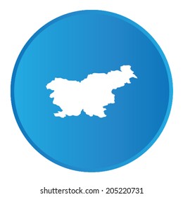 3D button with the outline of the country of Slovenia