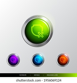 3D Button security and private icon.