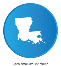 3D Button with the shape of American State - Louisiana