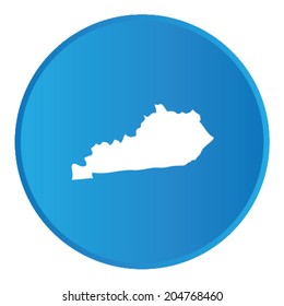 3D Button with the shape of American State - Kentucky