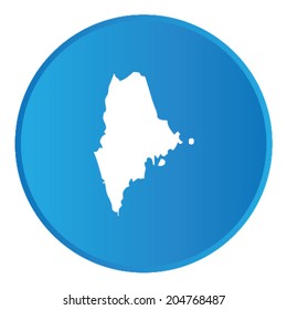 3D Button with the shape of American State - Maine