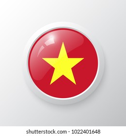 3d Button Vietnam Flag Round Glossy Stock Vector (Royalty Free ...