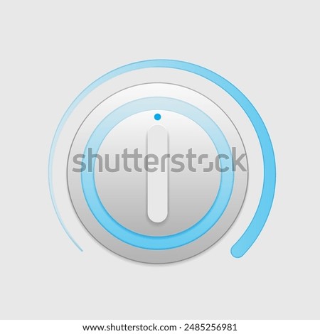3d button volume knob for music interface or game design assets