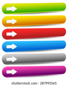 3d buttons, banners in perspective with arrows.