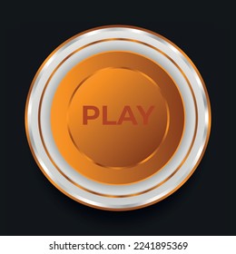 3D buttons play pause on off VECTOR