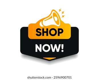 3d buy now orange button with hand cursor. Button hand pointer clicking. Click here banner with shadow. Click push button isolated. Online shopping.
