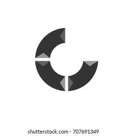 3D C letter logo design vector