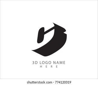 3D C letter vector with white background