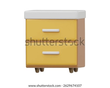 3d cabinet drawer icon render illustration