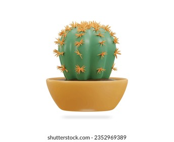 3d cactus plant vector illustration