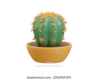3d cactus plant vector illustration