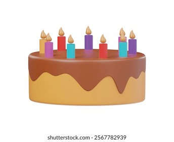  3d cake icon render illustration