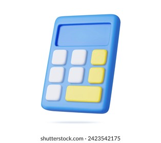 3d calculator icon. concept of financial management. calculator for accounting finance. 3d rendering. Vector illustration