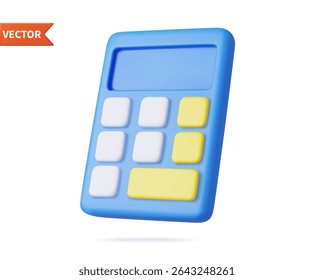 3d calculator icon. concept of financial management. calculator for accounting finance. 3d rendering. Vector illustration