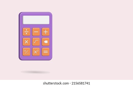 3D calculator icon, as property image for mathematics, economics and finance