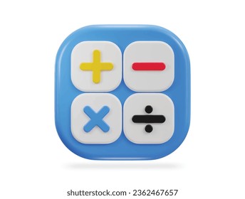 3d calculator math device icon