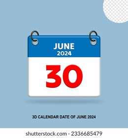 3D-Kalenderdatum Juni 2024