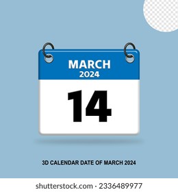 3D calendar date of March 2024