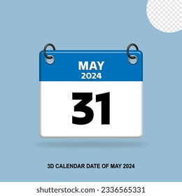 3D calendar date of May 2024