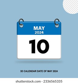 3D calendar date of May 2024