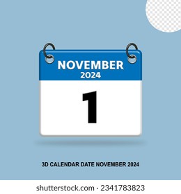 3D Calendar date of November 2024