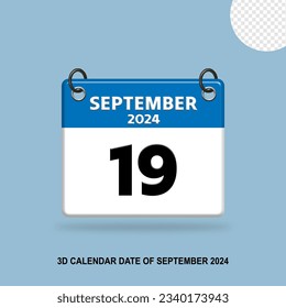 3D CALENDAR DATE OF SEPTEMBER 2024