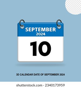 3D CALENDAR DATE OF SEPTEMBER 2024