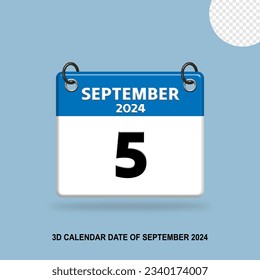 3D CALENDAR DATE OF SEPTEMBER 2024