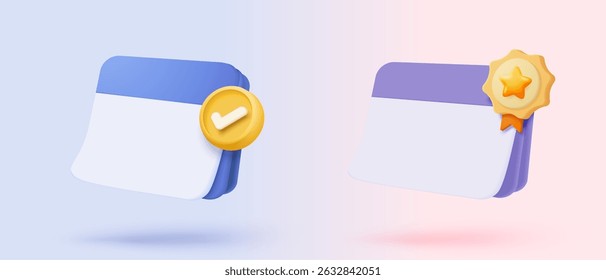 Data e hora do calendário 3d para o dia do lembrete com alerta de aviso. Relógio de calendário para agendar compromisso e conceito de alerta de notificações marcadas. ilustração de renderização de vetor de ícone de lembrete de data 3d