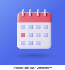 3d calendar icon concept, modern planning icon  