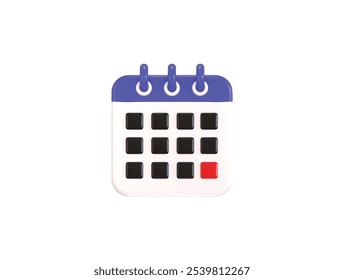 3d calendar icon concept of a reminder on a date icon 3d rendering vector illustration