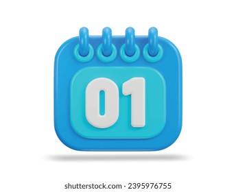 3d calendar icon design date of 1