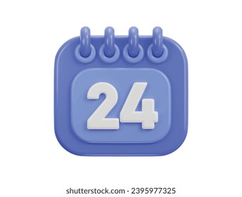 3d calendar icon design date of 24 st