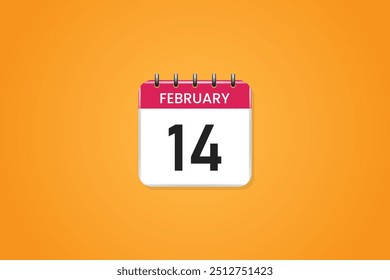 3d calendar icon february 14th