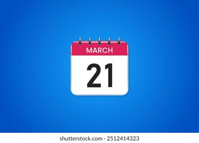 3d calendar icon march 21st