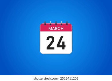 3d calendar icon march 24th