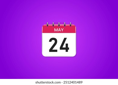 Icono de calendario 3D 24 de mayo