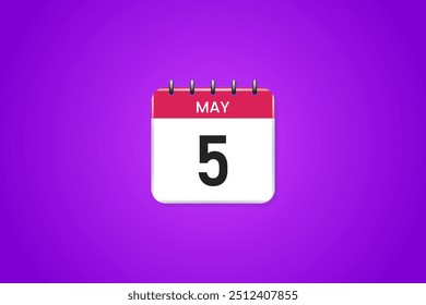 3d calendar icon may 5th