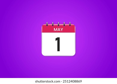3d calendar icon may month 1st