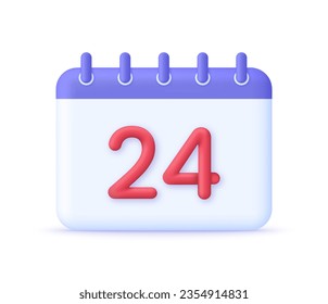3D Calendar illustration. Planning concept and appointment, schedule. Trendy and modern vector in 3d style.