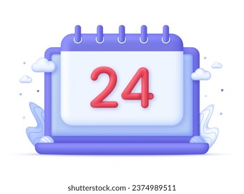 3D Calendar illustration. Planning concept and appointment, schedule. Trendy and modern vector in 3d style.