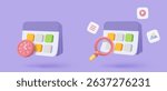 3d calendar marked date for important day in purple background. Calendar with mark for schedule appointment, event day, holiday planning concept 3d alarm clock vector render isolated pastel background