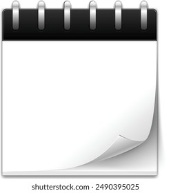 3d calendar template with open cover on blue background with soft shadows. vector illustration.