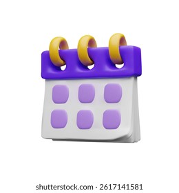 3d calendar. Three-dimensional vector illustration about business time. Reminder page sign. Month schedule for daily meeting. Paper agenda with deadline. Office appointment. Monthly task document
