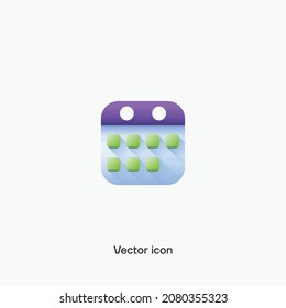 Icono vectorial de calendario 3D. Calidad premium.