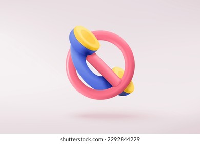 3d call center with stop icon. no entry, problem, fail warning on phone. Talking with service support hotline and call center. 3d telephone icon vector render illustration for contact customer