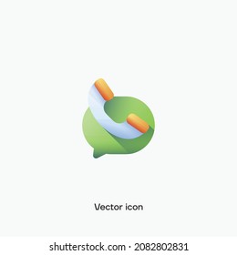 3D Call, message vector icon. Premium quality.