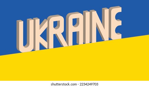 3d calligraphy the name of ukraine. vector  illustration artwork