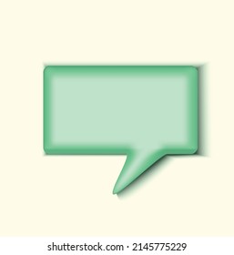 3d callout illustration chat bubble green speech ballon in beige background